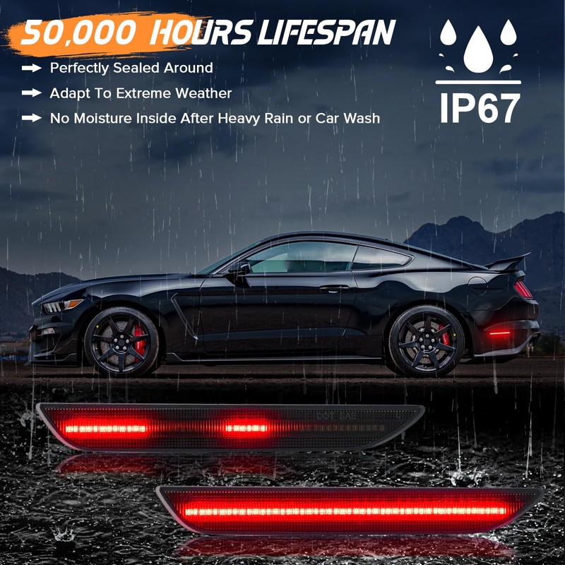 Aexploer LED Side Marker Lights Compatible with Mustang S550 GT