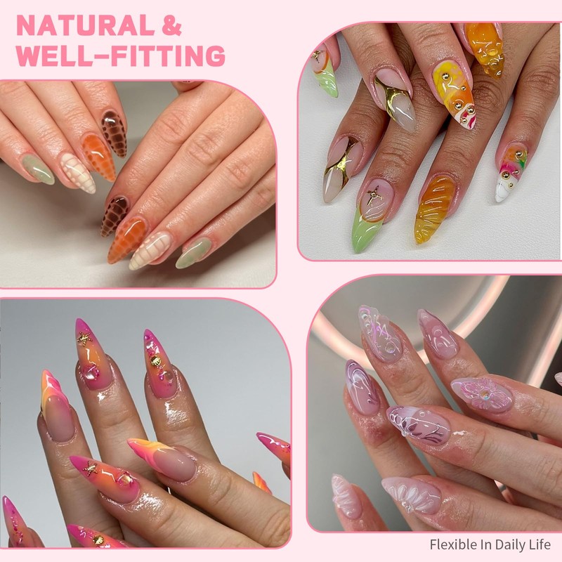 Venares Short Almond Nail Tips, Pack of 120 Full Cover