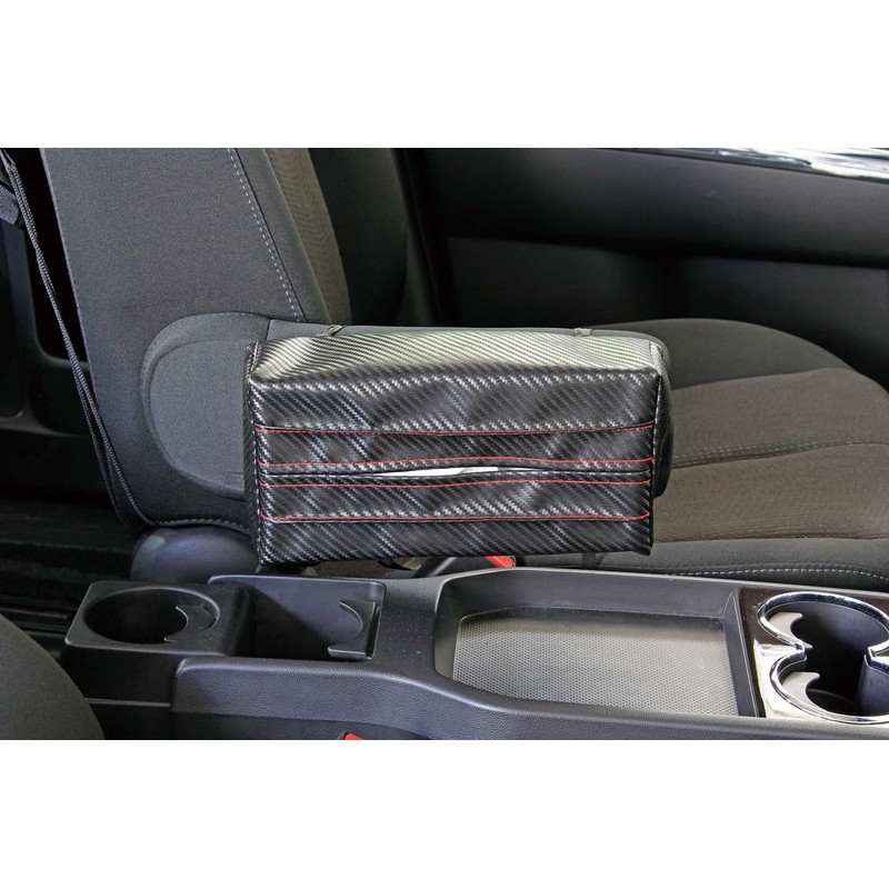 ナポレックス 車用 ティッシュカバー Fizz ブラックカーボン調 ヒモ付 ヘッドレスト/サンバイザー等に簡単取付 NAPOLEX Fizz-1017