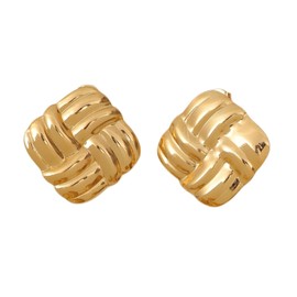 Gold Stainless Steel Earrings Boho Square Studs Earring for Women Woman's Unique Gift Statement Earrings