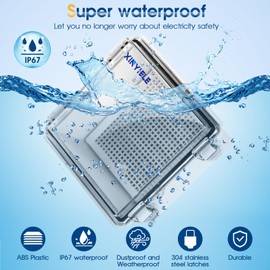 XINYIELE Waterproof Outdoor Project ABS Plastic Junction Box IP67 Weatherproof Dustproof Enclosure with Hinged Cover, Mounting Plate,Wall Brackets for Power Project (Clear, 5.9"x5.9"x3.5")