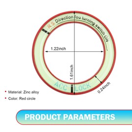 MOXRUQ 1 PC Luminous Ignition Switch Key Ring Circle Cover, Ignition Switch Luminous Decoration Ring, Glow-in-The-Dark Car Engine Start-Stop Decorative Ring, Universal for Most Cars (Red)