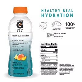 Gatorade G FIT Electrolyte Beverage Tropical Mango 16.9 Fl Oz, 12 Pk