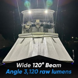 Black Oak Marine Flush Mount Spreader Light - IP69K Rating Marine Spreader Light Single Row – 4-20W 120 Degree Throw and 3,120 Raw Lumens (4-Inch, White)