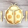 FUNFAM Fan Bamboo Tableware Ladybug Plate Set FF2018-002