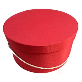 Sarah's Hat Boxes Classic Coral Hat Box – 18.5" x 9.5" (Dia. x Ht.) Handmade in USA – Odorless Non-Toxic Adhesive, Cording Handle – Premium Storage for Hats & Accessories