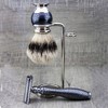 Men's Shaving Set - Antique Silver 3 Piece - Silver