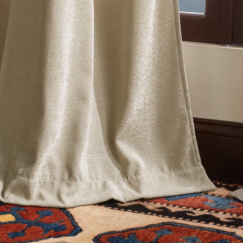 Martha Stewart Naples Chenille Solid Back Tab Window Curtain Panel