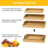 Serving Tray with Handles - Wood Bamboo Trays for Food