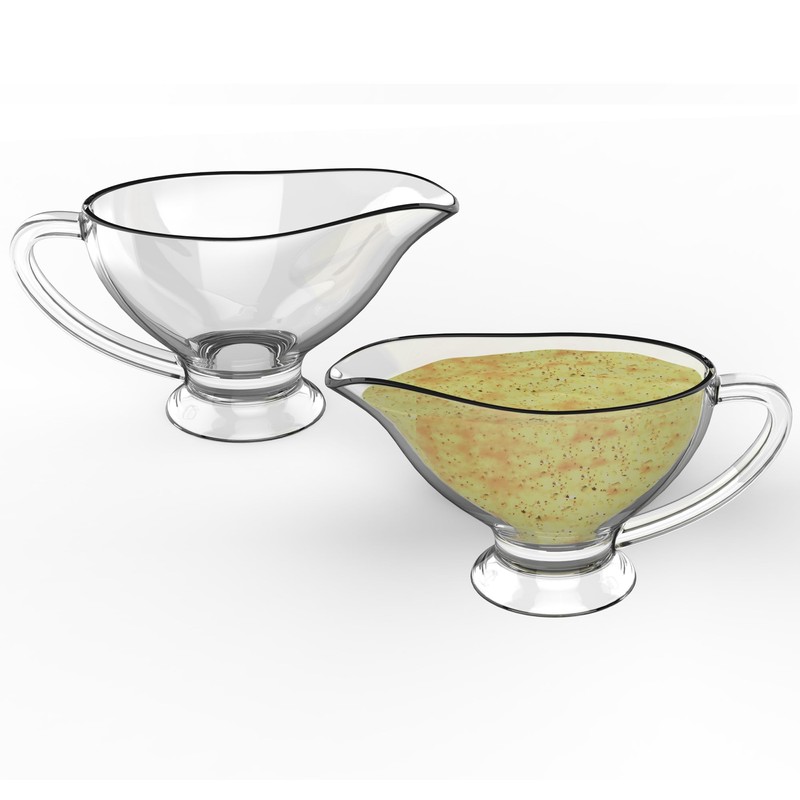 KR. LIF 2 Pack Glass Gravy Boat - Crystal Sense