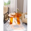 Dewrhiixe Acrylic Round Coffee Table, Clear Circle Modern Lucite Side