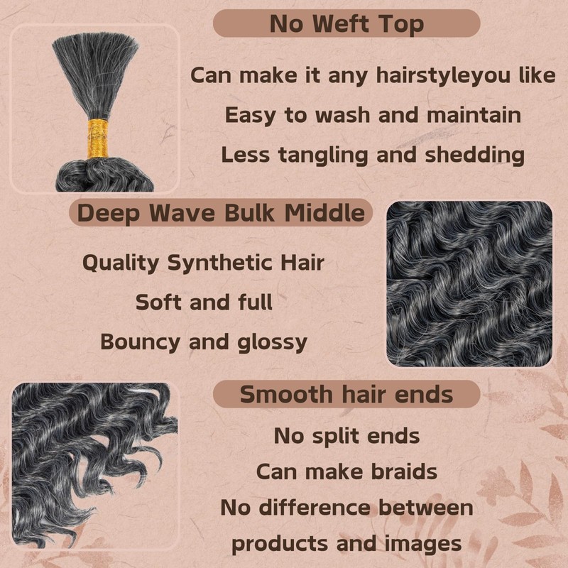 Deep Bulk Hair For Braiding Hair 18inch Wet And Wavy