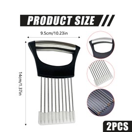 SiumPklay Onion Slicer with Protective Cover – Vegetable & Fruit Holder for Safe Slicing of Onions, Potatoes, Tomatoes, Avocados, and Meat