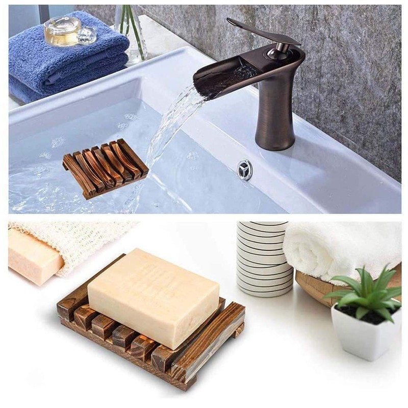 NT-ling 1 Pack Soap Dishes &1PCS Soap Bags, Wooden Soap