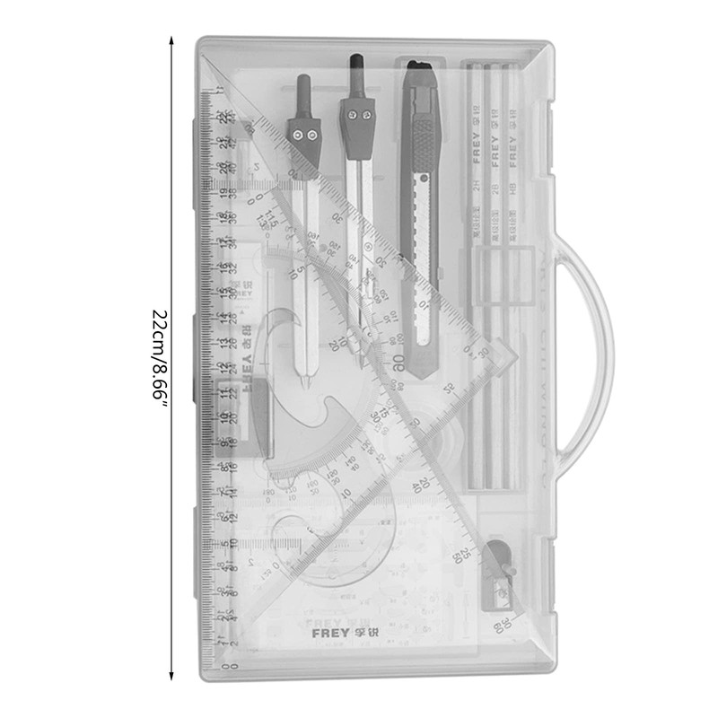 Architect Set Professional Geometry Set 18 Compass And Protractor Set
