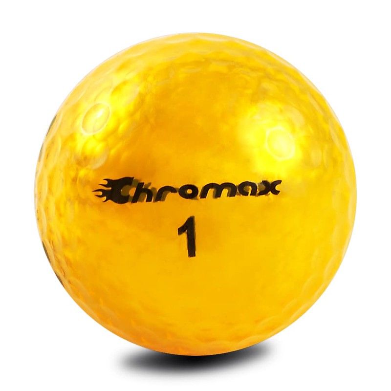 Chromax Metallic M5 カラーゴルフボール (3パックチューブ) ゴールド