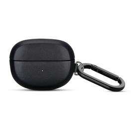 LOPIE Leather Case for Bose Ultra Open Earbuds with Keychain, Handmade Case Fully-Wrapped with Top Grain Leather, Protective Hard Shell Cover for Bose Ultra Open Earbuds - Black