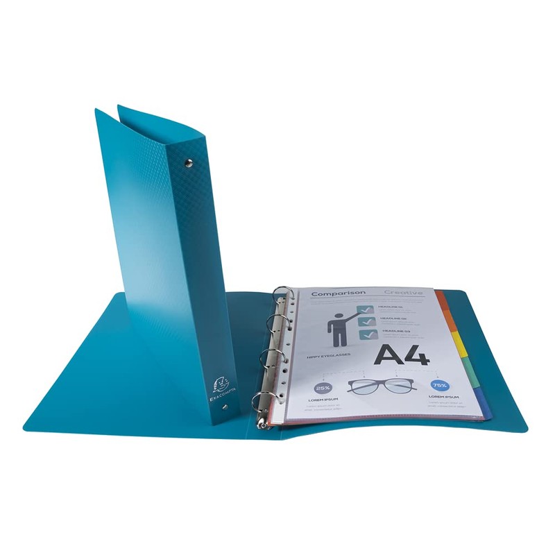 Exacompta 512803E OPAK Ring Binder DIN A4 Medium Strength Plastic