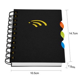 B5 A5 A6 Spiral Bound Subject Notebook Lined Page Project Wirebound Notebook with Dividers Journal Notepad with Plastic Cover Thick Paper Sketchbook for To Do List Note Jotting Office School Writing