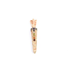 Jet International Energized Sunstone Angel Chakra Wand Stick Approx. 5-6 Inch Charged Cleaned Programmed Pure Real Stick Free Booklet Crystal Therapy Balancing Image is only a reference