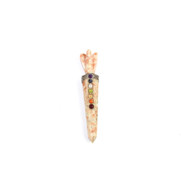 Jet International Energized Sunstone Angel Chakra Wand Stick Approx. 5-6