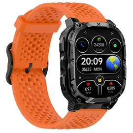 Lamshaw Compatible with CARBINOX Vortex bands, Silicone band with Metal Buckle Compatible with CARBINOX Vortex, X-Ranger, Vortex, Vesta, Blaze Round, Blaze S, Blaze Square Smart Watch (Orange)