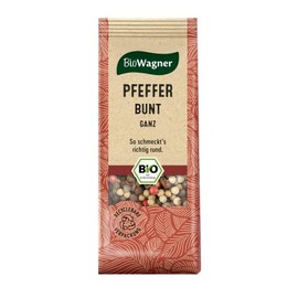 BioWagner - Organic Pepper, Colourful Whole | Ideal for Sauces, Marinades and Vegetables | Natural Organic Ingredients | Recyclable Packaging | 50 g