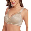 Exclare Women's Front Closure Posture Back Full Coverage Wirefree Everyday