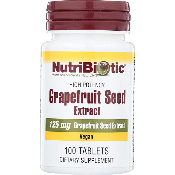 NutriBiotic – Grapefruit Seed Extract Tablets 125mg, 100 Count | Premium Grade GSE with Bioflavonoids | Potent Immune & Overall Health Support | Easy to Swallow | Vegan, Gluten Free, Non-GMO