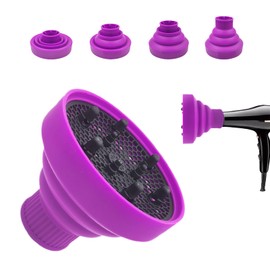 JOIYHY Diffusor für Haartrockner, Lockenstab für Haartrockner mit 4,2 – 4,8 cm Durchmesser, geeignet für alle Haartypen – Violett
