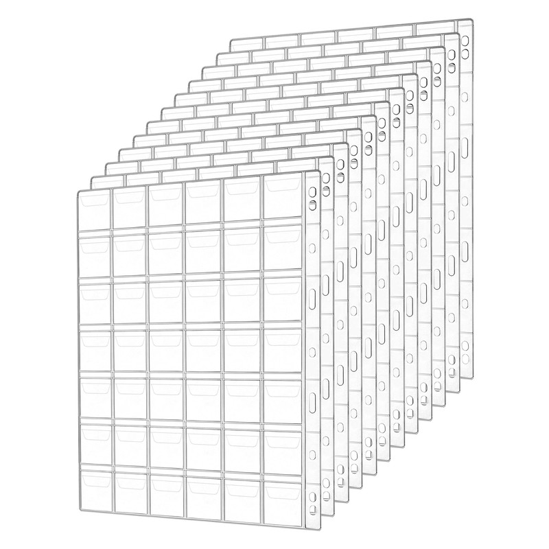 QWORK® 12 Sheets Coin Collection Pages, Coin Pocket for Coin