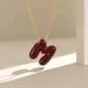 KissYan Bubble Letter Necklace, 14K Gold Plated Enamel Initial Pendant