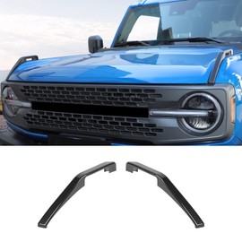 SQQP Engine Hood Hinge Cover Compatible with 2021-2023 Ford Bronco,Trail Sights Trim 2Pcs Kit Exterior Decorative Accessories(Carbon Fiber)
