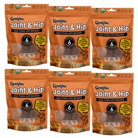 Gruffies Joint & Hip Organic Dog Treats — Supports Joint Health & Mobility – with Turmeric, Ginger & Greens – Anti-Inflammatory Superfoods – Clean, Functional Nutrition (6 Pack)