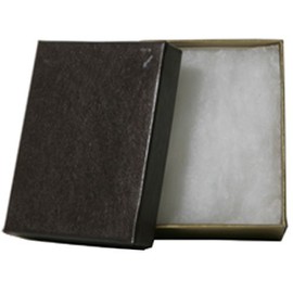 JAM Paper Gift Box - 3 1/8" x 2 3/8" x 1" - Brown with Gold Bottom - Sold Individually