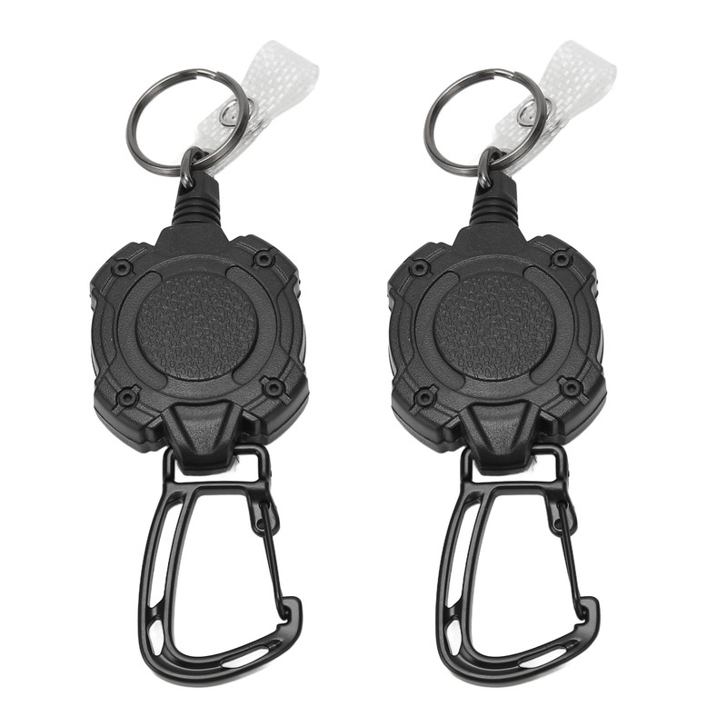 2 PCS Retractable Key Chain High Resiliency 31.5in Frosted Shell