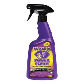 Wizards Power Clean Wheel and Tire Cleaner - Non Caustic and No Acid Biodegradable Interior Car Cleaner - Safe on All Kinds of Wheels - Dissolves Grease, Brake Dust and Road Grime - 22 oz