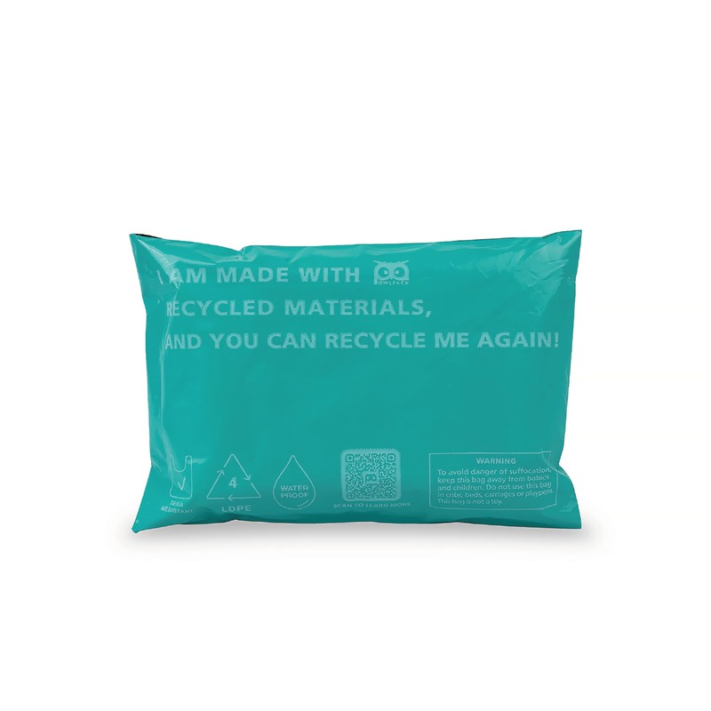 Owlpack Eco Friendly 2 MIL Teal Recycled Mailers (6" x