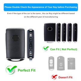 Koaudb Car Key Fob Cover for 2024-2019 Maz-da 4 Buttons for Maz-da CX-5 CX-30 CX-50 CX70 CX90 3 6 CX-9 Soft TPU Smart Key Case White Key Protector with Bling Leather Keychain(C-Mzda)