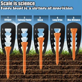 FOWSRHRG 2pcs Golf Tee Height Tool Adjustable T Height Setup - Outdoor Golf Training Aid Precision Tee Height Setter for Consistent and Precise Shots