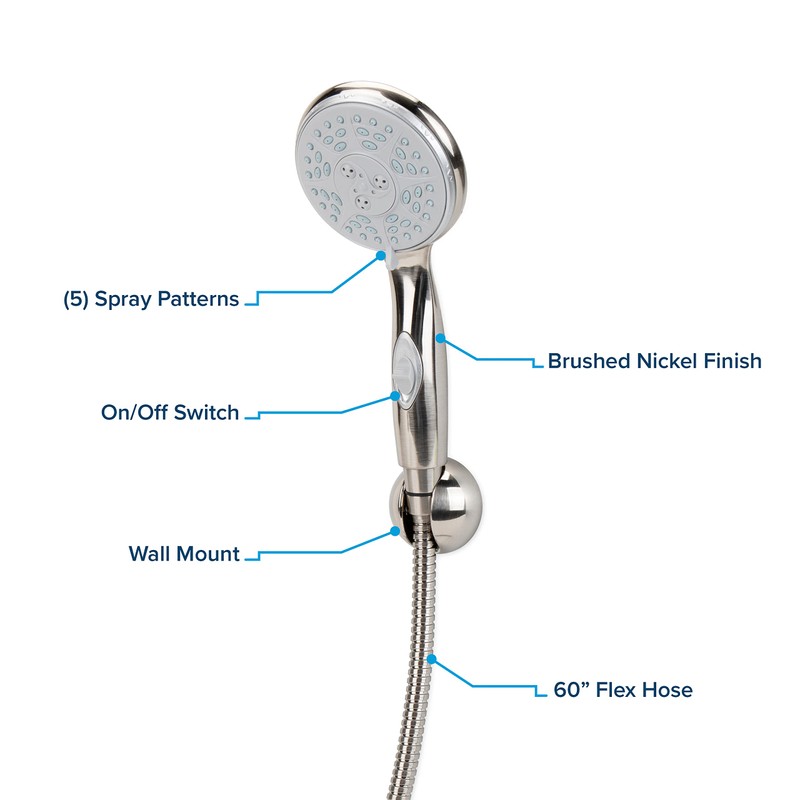 Camco Complete RV/Marine Shower Head Kit | Features Convenient On/Off