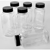 6 Pack 32oz Plastic PET Spice Jars with Black Dual