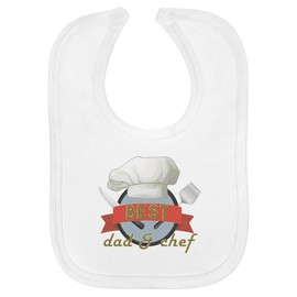 Azeeda 'Best Dad & Chef' Soft Cotton Baby Bib (BI00061491)