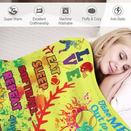 Softball Blanket Ultra Lightweight Soft Sports Throws Blanket for Sofa Bed Couch Throw 60"X50" M3