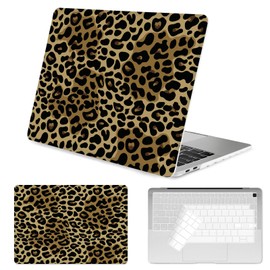 Seorsok Compatible with MacBook Air 13 Inch Case 2022 2021 2020-2018 Release A1932 A2179 M1 A2337 Touch ID,Elegant Leopard Grain Plastic Hard Shell Case with Keyboard Cover,Retro Leopard Cheetah