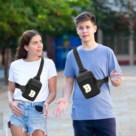 Vpoofree Mini Sling Bag for Men Crossbody,Small Chest Bag Casual Trendy Waterproof Lightweight Phone Crossover Daypack (Small sling bag-B)