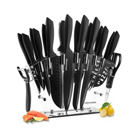 Dockorio Kitchen Knife Set with Block 19 PCS High Carbon Stainless Steel Sharp includ