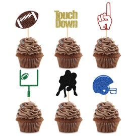 Festicreamy Super Bowl Football Cupcake Toppers - Perfect Football Party Decorations