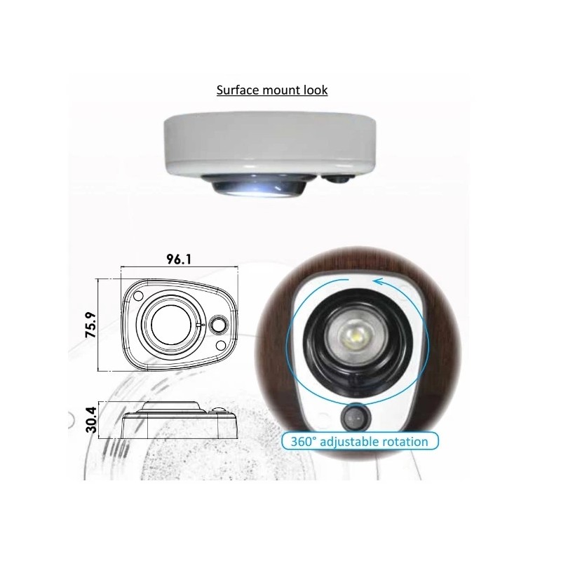 PilotLights.net Overhead dome light eyeball LED fixture for RV, Boat,