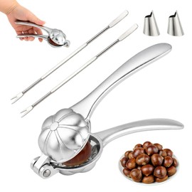 Chestnut Cutter Tool Chestnut Peeler Aluminum Alloy Chestnut Opener Cracker Quick Clip Sheath Cutter Nut Cracker Sheller Kitchen Tool Machine 304 Stainless Steel Blade